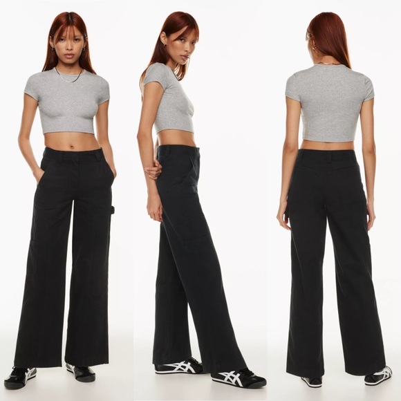 ARITZIA Sunday Best New Oscar Pant Black 6 Cargo Carpenter Utility 90s Inspired - Picture 3 of 16